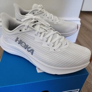 Hoka White and Blue Athletic Shoes